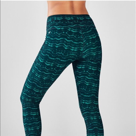 Fabletics Leggings‎ Size Small Teal Blue Define Mid-Rise Powerhold Compression - Picture 4 of 7